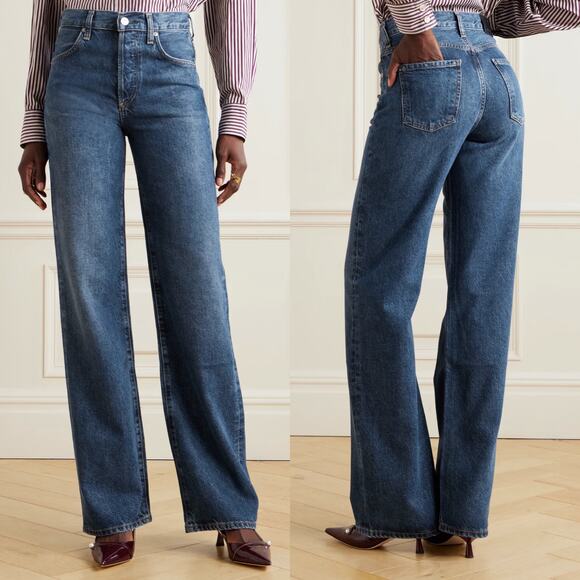 Citizens of Humanity Annina Jeans 24 Blue Denim High Rise Wide Leg Straight - Picture 1 of 16
